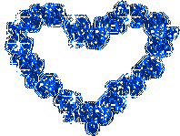 Gif animé coeur bleu brillant